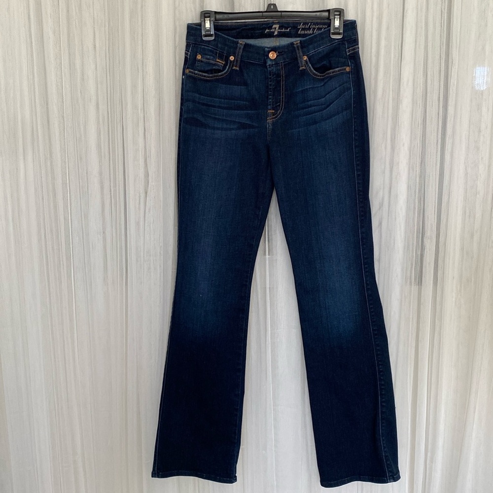 7 for all mankind short inseam karah bootcut women’s dark wash! Size 29